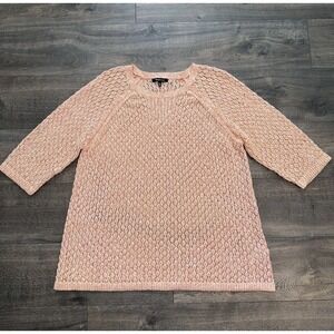 Relativity Y2K Crochet Cardigan Top 2XL Cottage Boho Hippie‎ Coquette Dainty